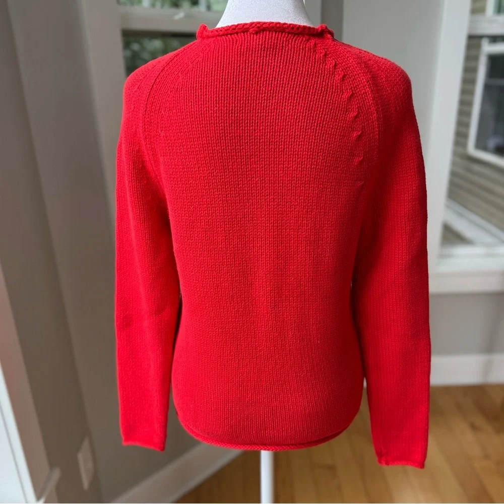 J. Crew Mercantile Red Cotton Rollneck Sweater Size XS Classic Preppy Holiday